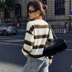 Autumn Winter Vintage Sweater Loose Shoulder Long Sleeve