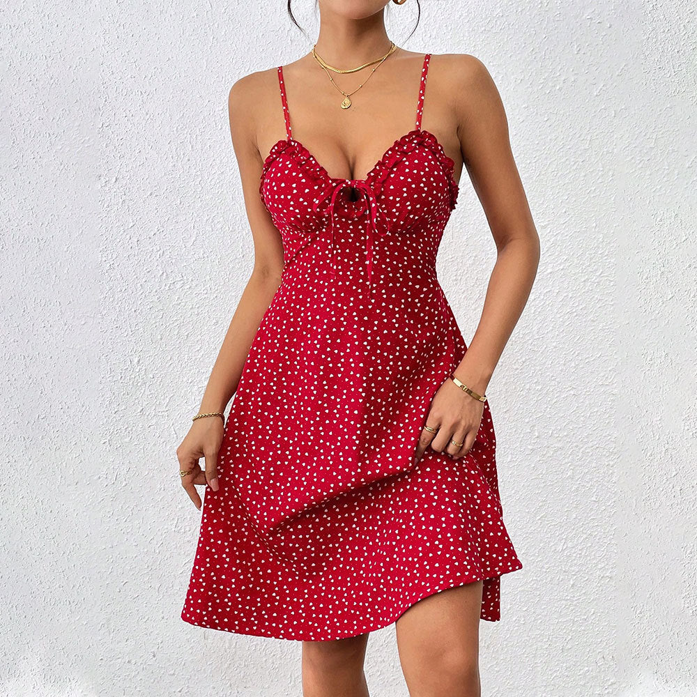 Women's Floral Backless Short Dress