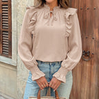 Women Clothing Autumn Winter Casual Ruffled Long Sleeve