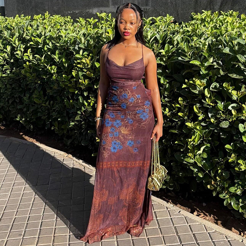 Women's Backless Maxi Dress