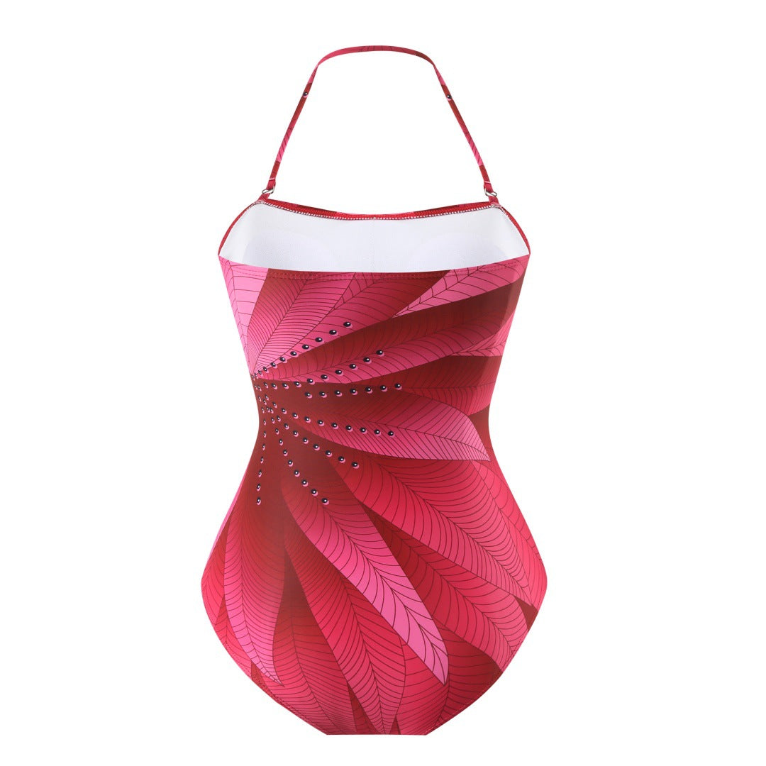 Conservative Digital One-piece Swimwear