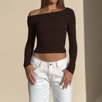 Women’s Apricot Asymmetric Ruched One Shoulder Top