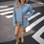 Women's Denim Long-Sleeve Top