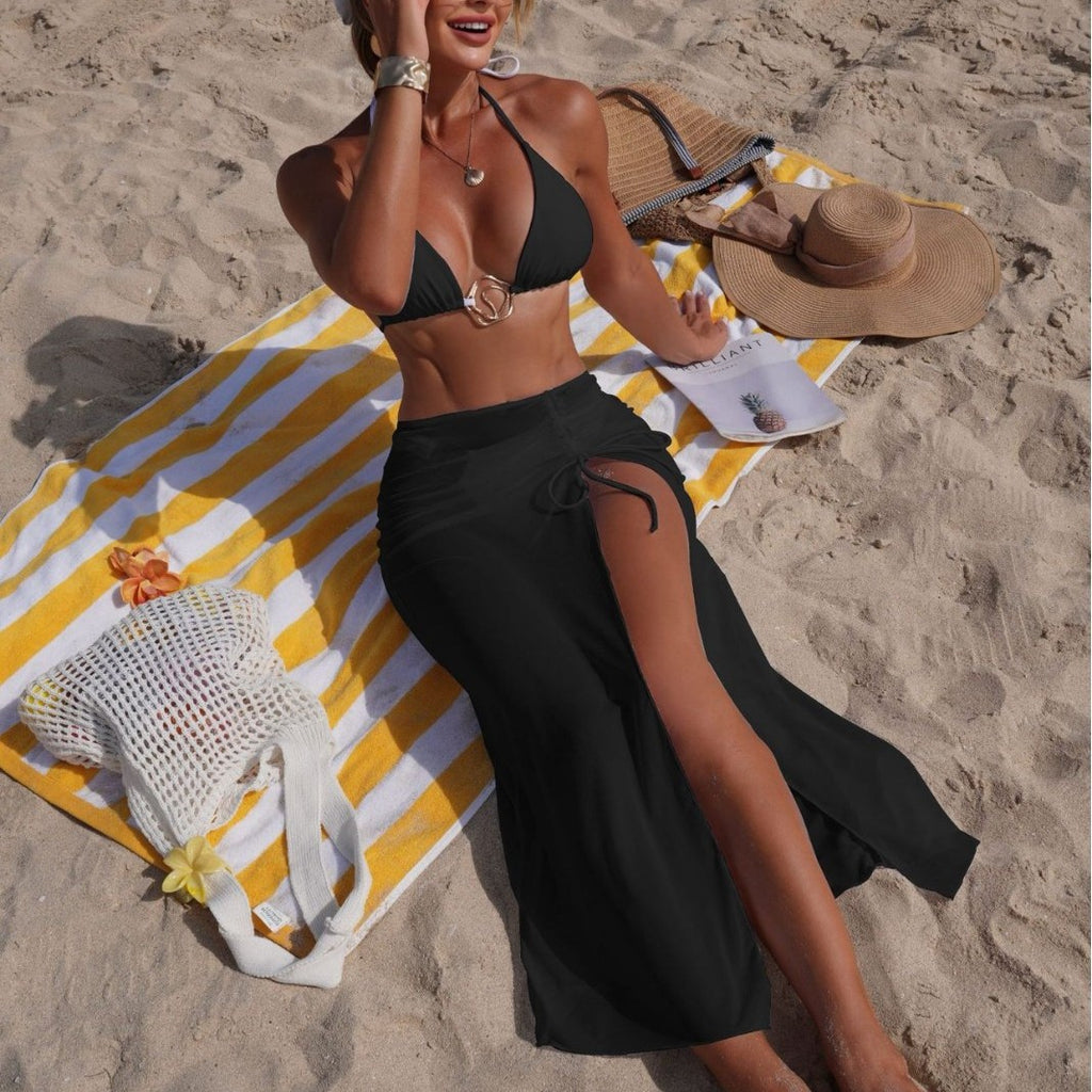 Solid Color Cover Up Swimwear