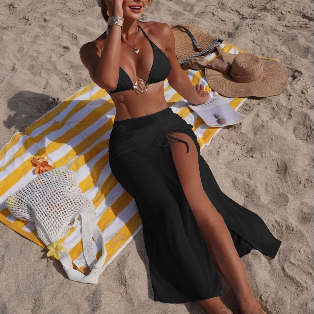 Solid Color Cover Up Swimwear