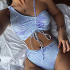 Blue Tie Bikini Swimwear