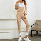 Women's Color-Block Collared Jacket Set