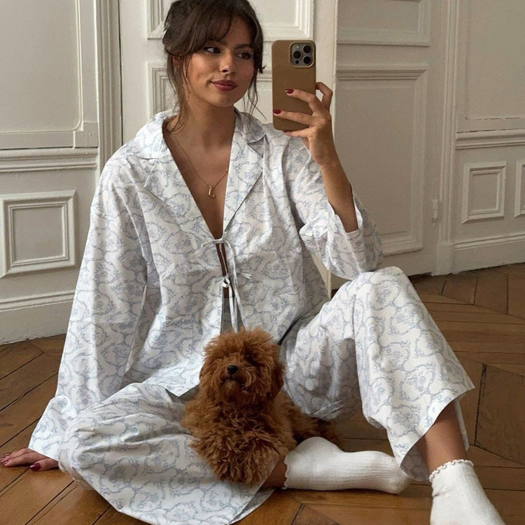 Polo Collar Pajama Set