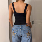 Urban Sexy Push up Waist Wide Camisole Vest Casual Simple