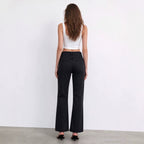 Women's Studded Black Straight-Leg Jeans