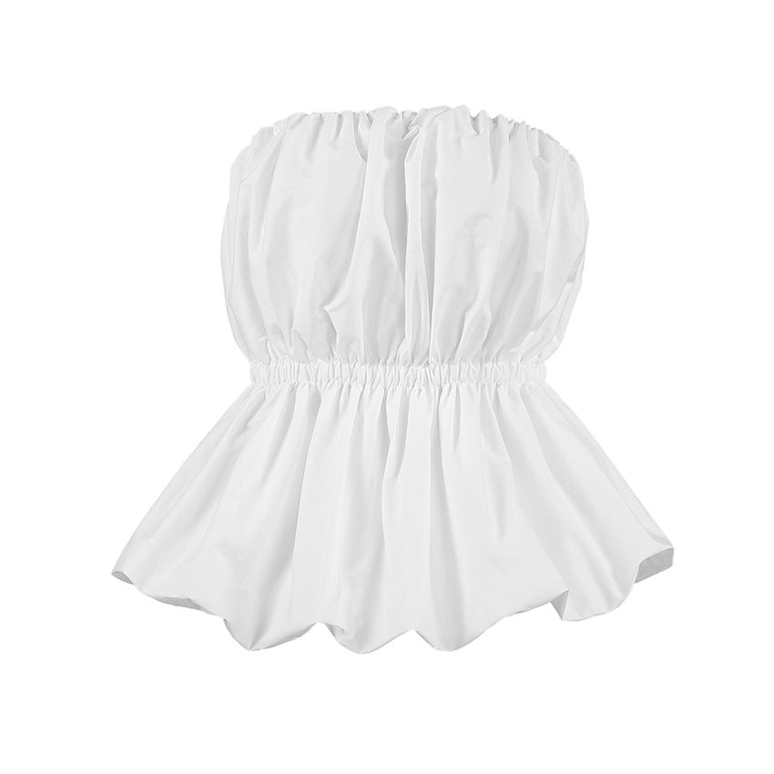 's Tube Top Graceful Personality Waist Balloon Top