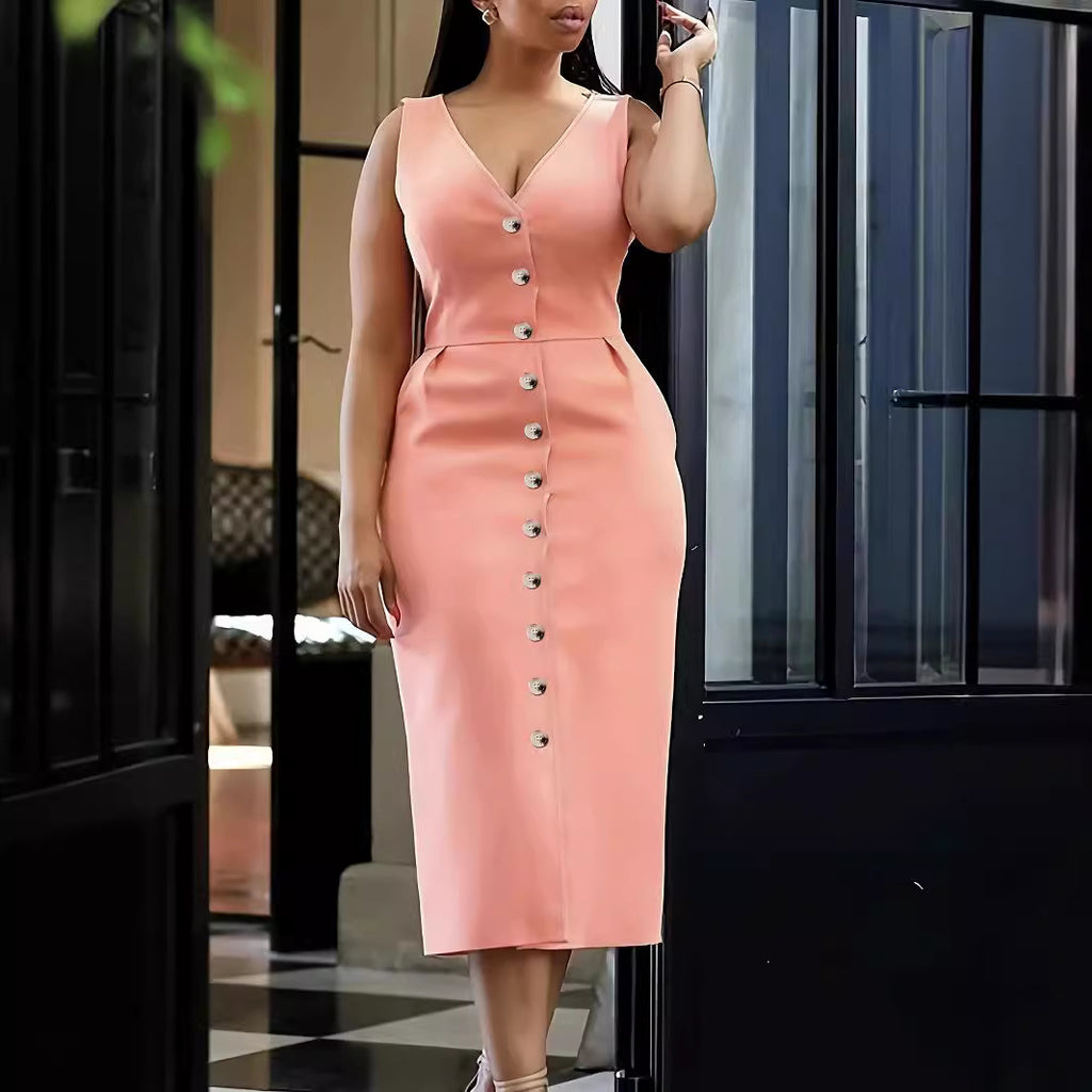 Plus Size Sleeveless V-Neck Jumpsuit