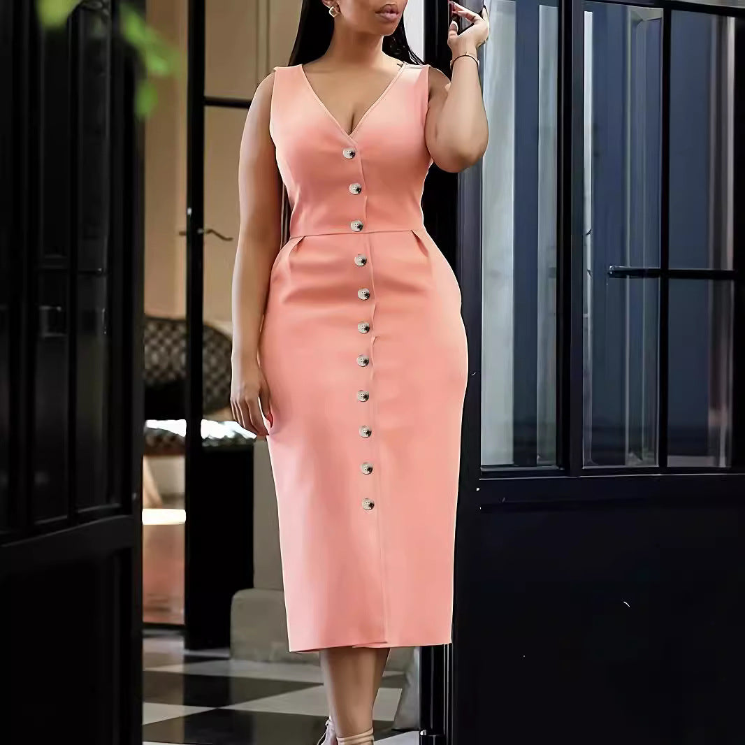 Plus Size Sleeveless V-Neck Jumpsuit