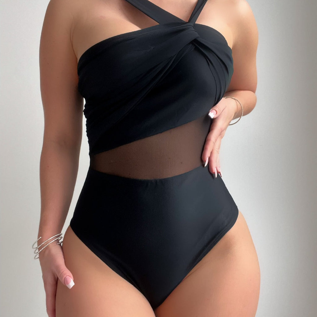 Solid Color One-piece Swimwear