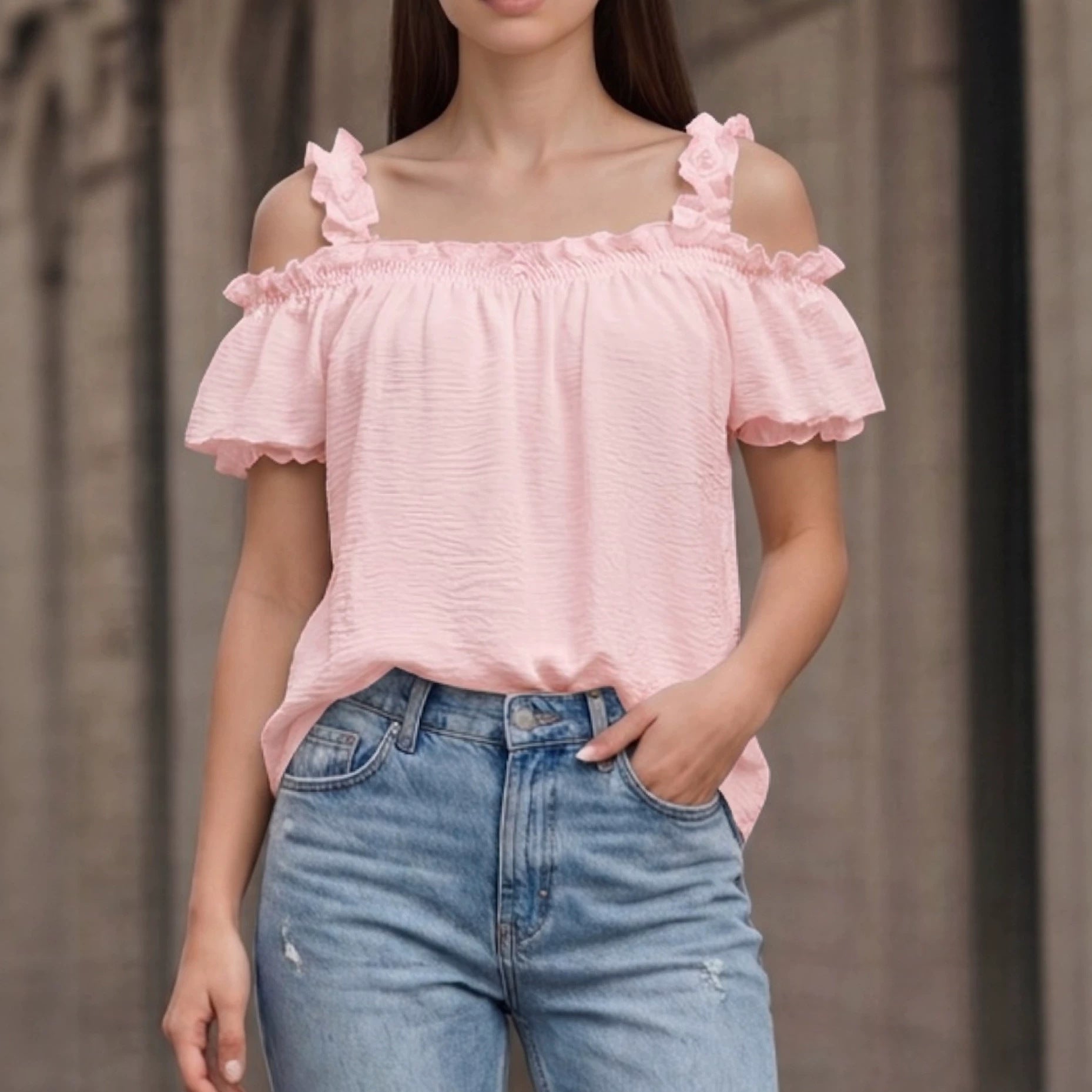 Women's Ruffle Off-Shoulder Camisole Top