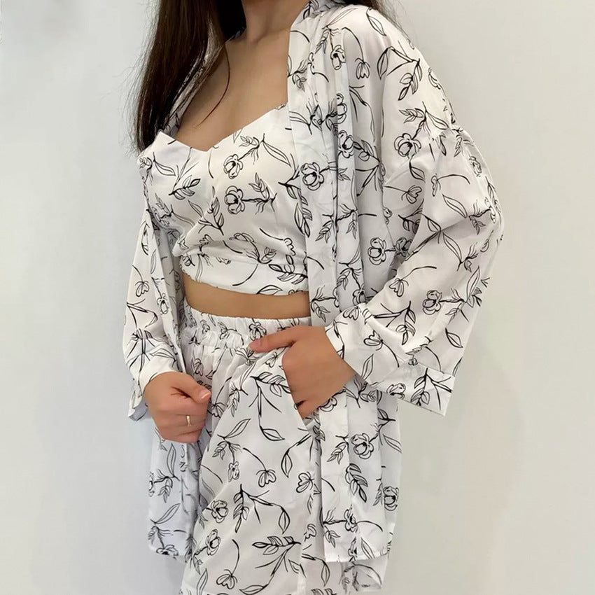 Artificial Silk Pajamas Lingerie