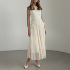 Women’s Lace-Embroidered Sleeveless Dress