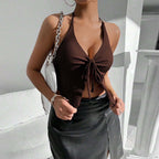 Halterneck Vest Backless Back Beautifying Short Top Women