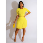 Women's Clothing Solid Color Woolen Comfortable Hip Skirt Casual Two Piece Sets