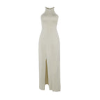 Halter Split Basic Woolen Dress
