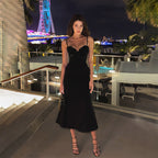 Sequin Strapless Fishtail Midi Dress