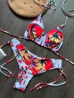 Printed Triangle Bikini Swimwear