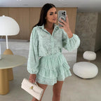 Women's Lace Hollowed Long Sleeve Top