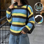 Women's Striped Round-Neck Knit Sweater