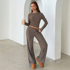 Autumn Women Striped Long Sleeved WL Pants Two Piece Sets