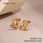 Gold Curve Stud Earrings