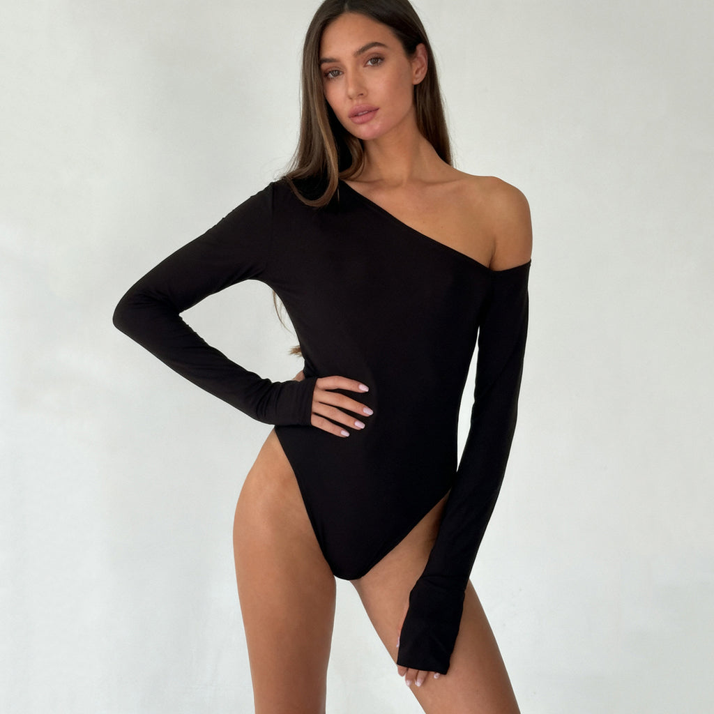 Asymmetric Backless Cutout Jumpsuit Blouse