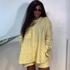 Women's Striped Shirt & Shorts Two-Piece Set