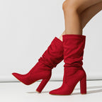 Women's Pointed-Toe Chunky-Heel Boots