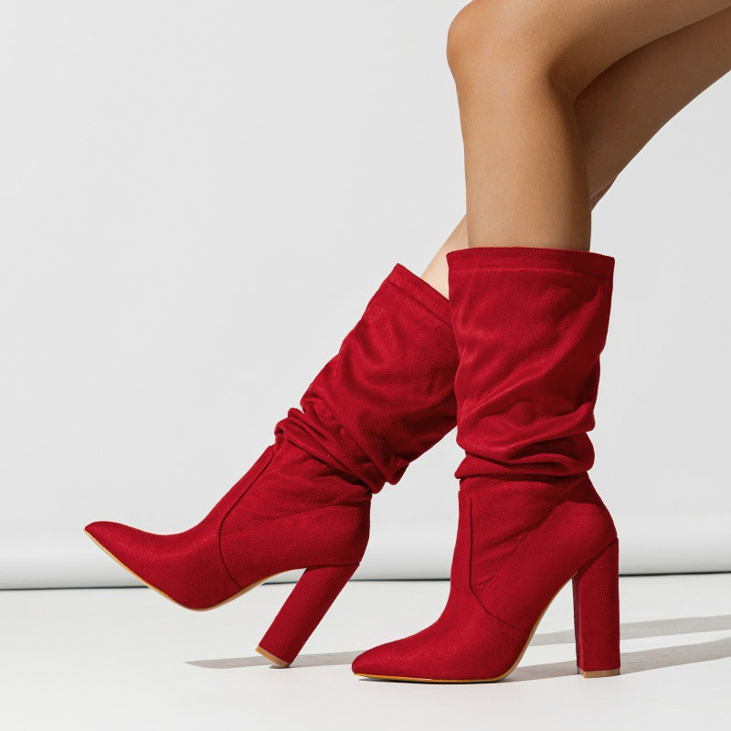 Women's Pointed-Toe Chunky-Heel Boots