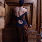 Women's Backless Long Sleeve Dress