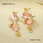 NMSE-F631-2 Pink Starfish Earrings