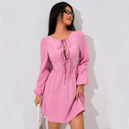 Women Sweet Pink Dress Sweet Girl Age Reducing Midi Dress