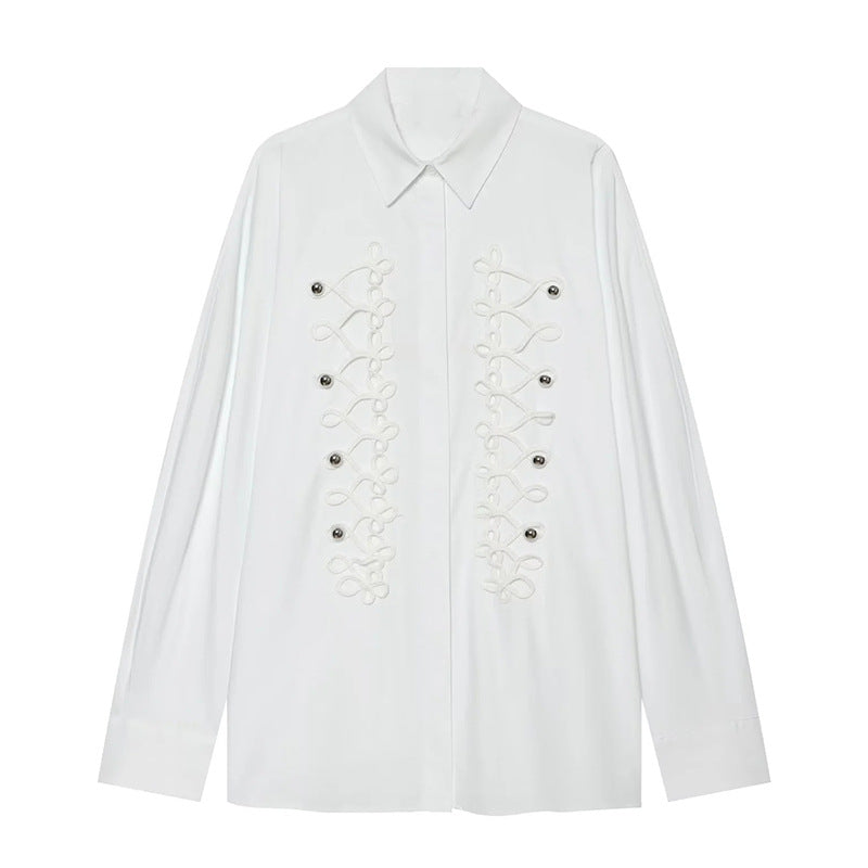 Retro Court Casual Shirt Autumn AllMatching Top Women