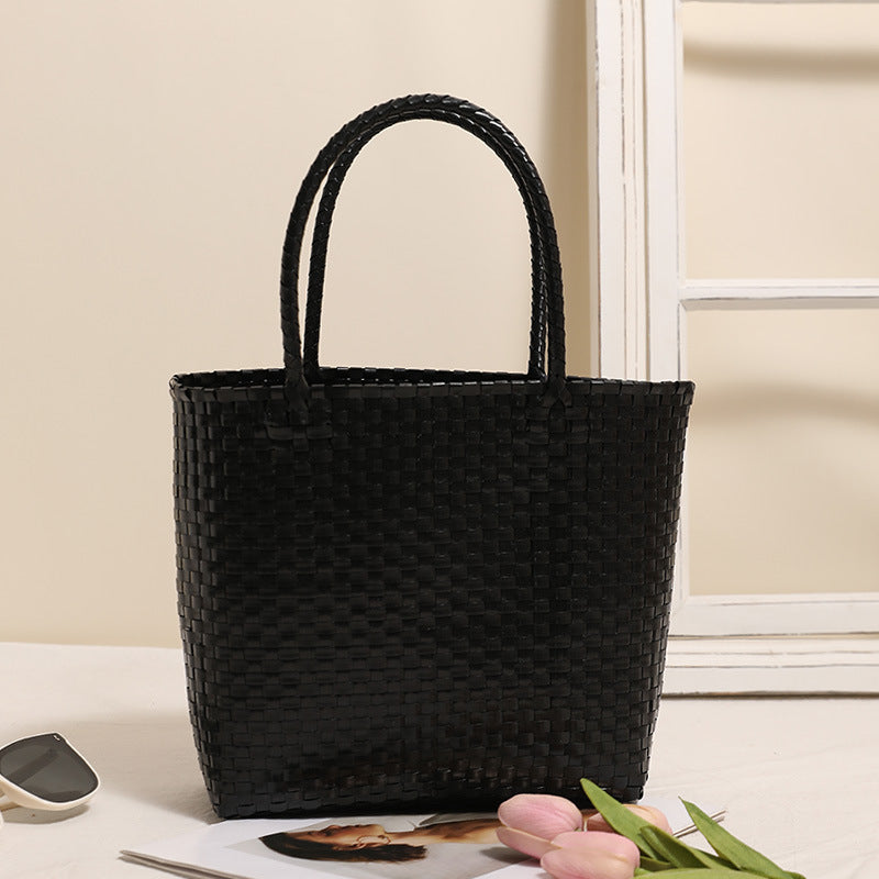 Solid Color Pp Basket Black Small
