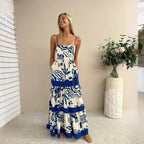 Women's off Neck Lace Splicing Sling Dress