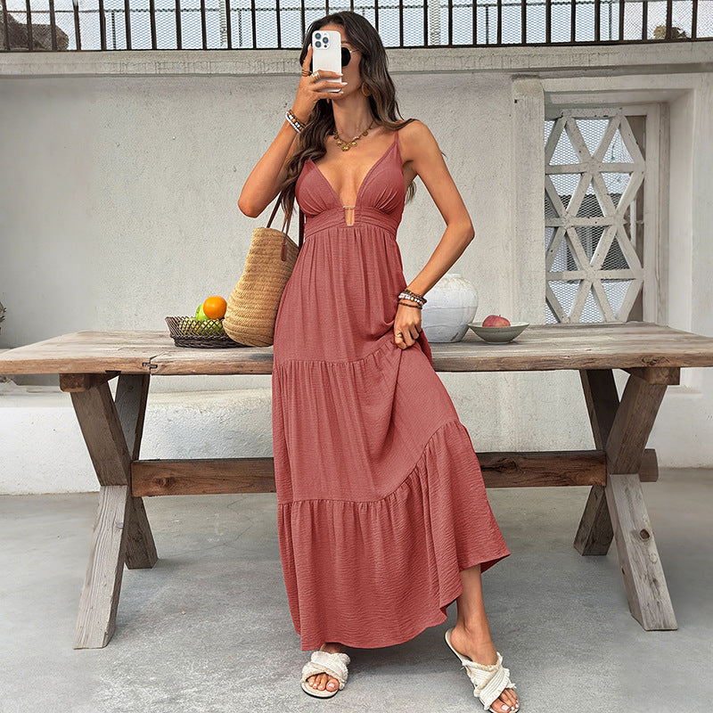Women's Vacation Solid Dress