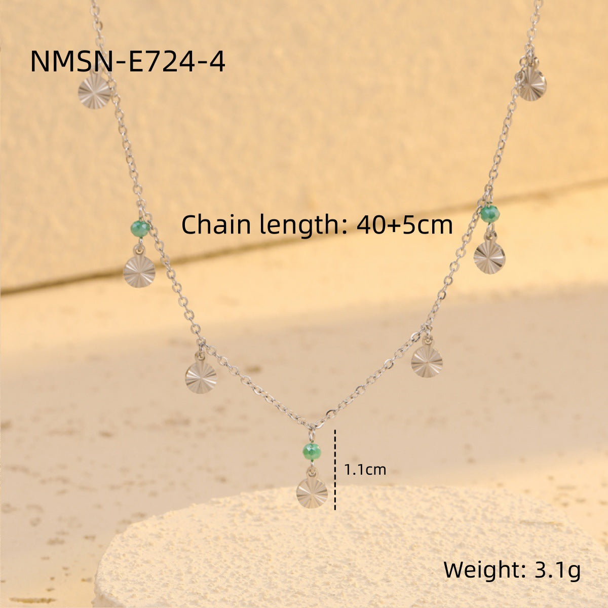 Steel Blue Bead Necklace