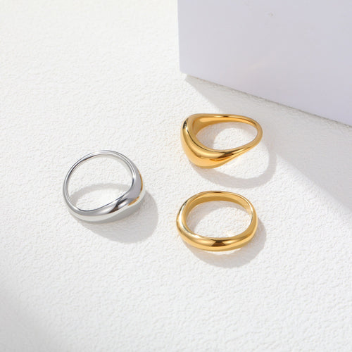 Stainless Steel Minimalist Glossy Simple Bracelet Titanium Steel Ring Minority All Match Ornament