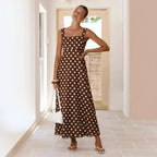 Polka-Dot French Lace-Hem Dress