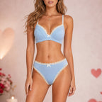 Women's Set Underwear Body Shaping Bow Breast Shaping See Through