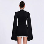 Solid-Color Cutout Mini Dress