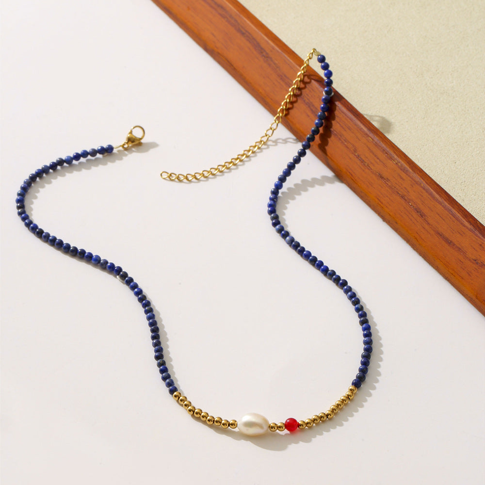 Lapis Lazuli Pearl Necklace
