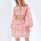 Women's V-Neck Lace-Up Two-Piece Set