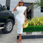 Women's Feather-Trim Ruched Split Maxi Dress