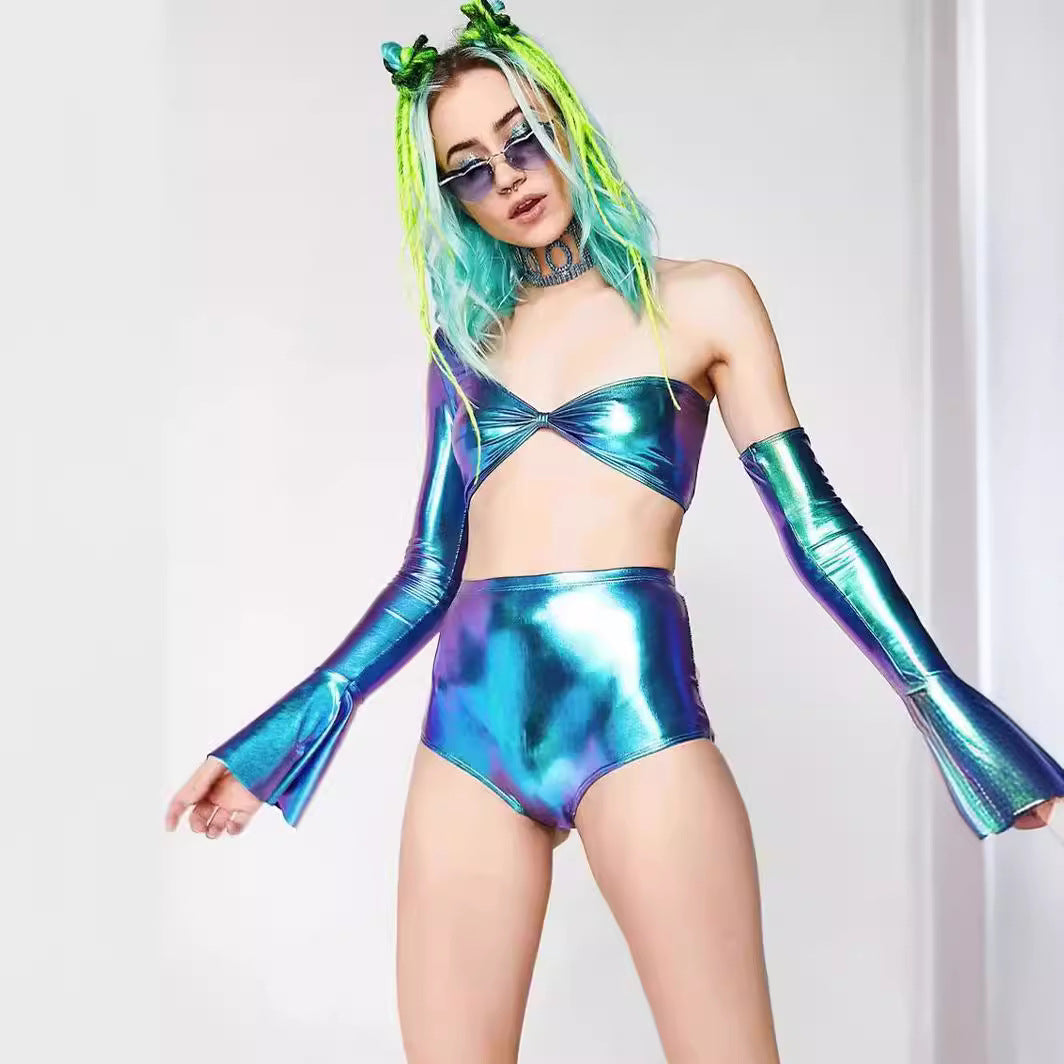 Women Team Performance Clothes Separated Clothes Two Piece Set Glossy Pants Girl Game Clothes Women Team Clothes